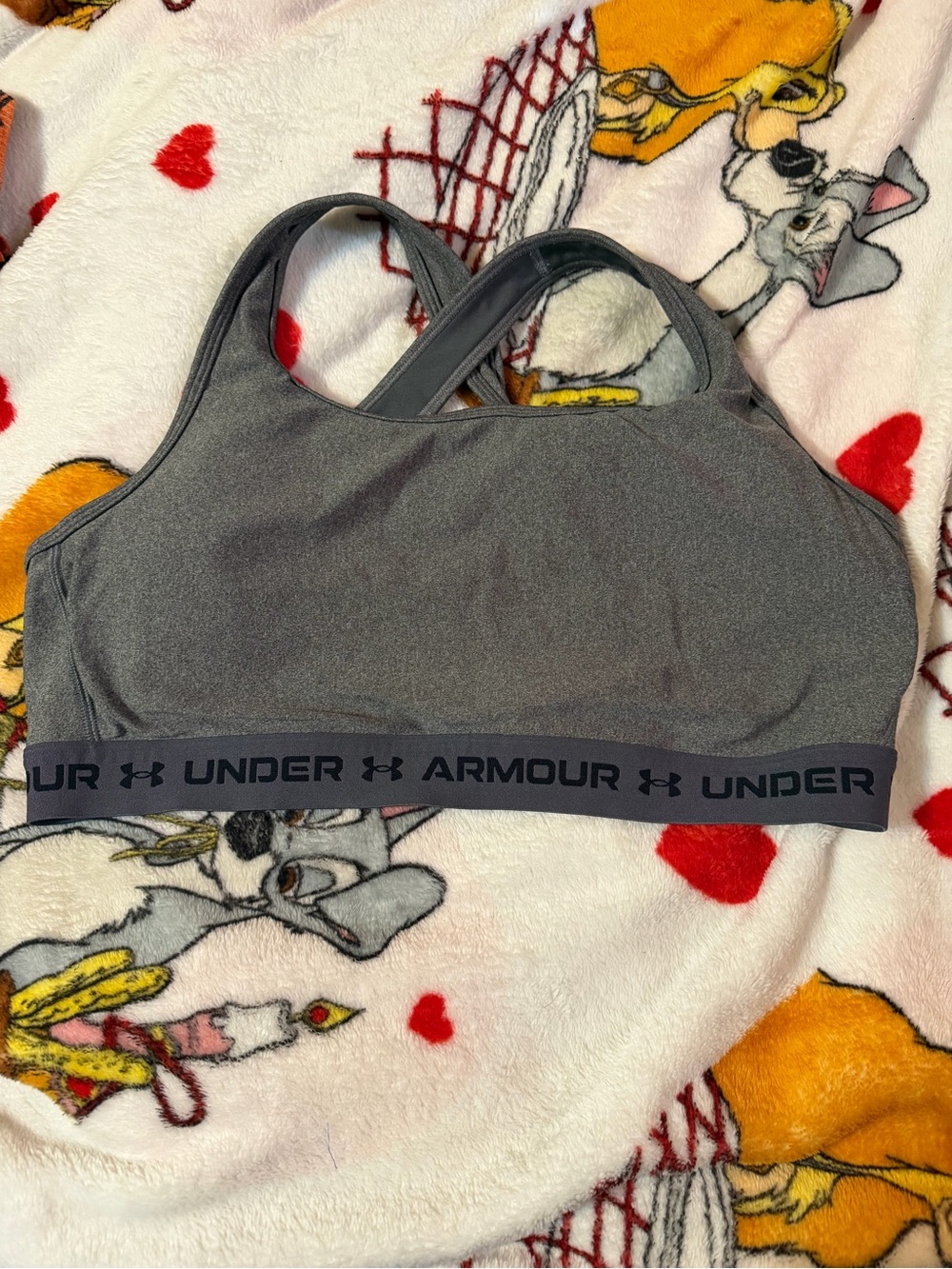 Under Armour Gray Racerback Sports Bra with Branded Elastic